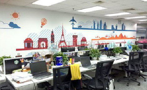 姚安教你设计办公室墙绘的方法。