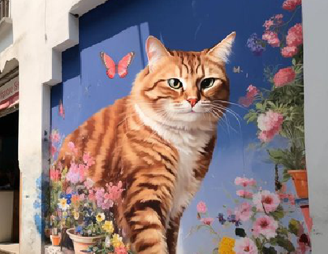 姚安自己绘制有个性的手绘墙